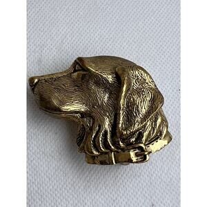 Wathne Belt Buckle Labrador Dog Head Vintage Gold Tone
